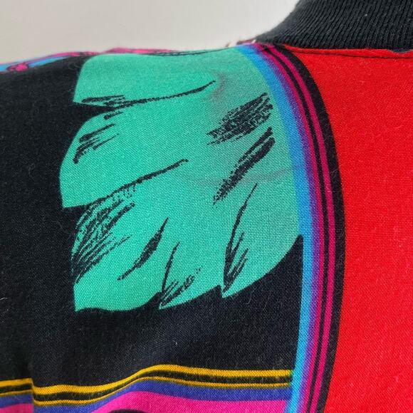 Vintage Box Office Jacket 80s Lightweight Floral Print Short Waist - Picture 8 of 10